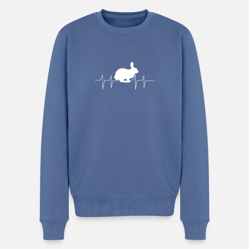 Hasen - Hase - Hasenbesitzer - Herzfrequenz - Männer Premium Bio Pullover - Taubenblau