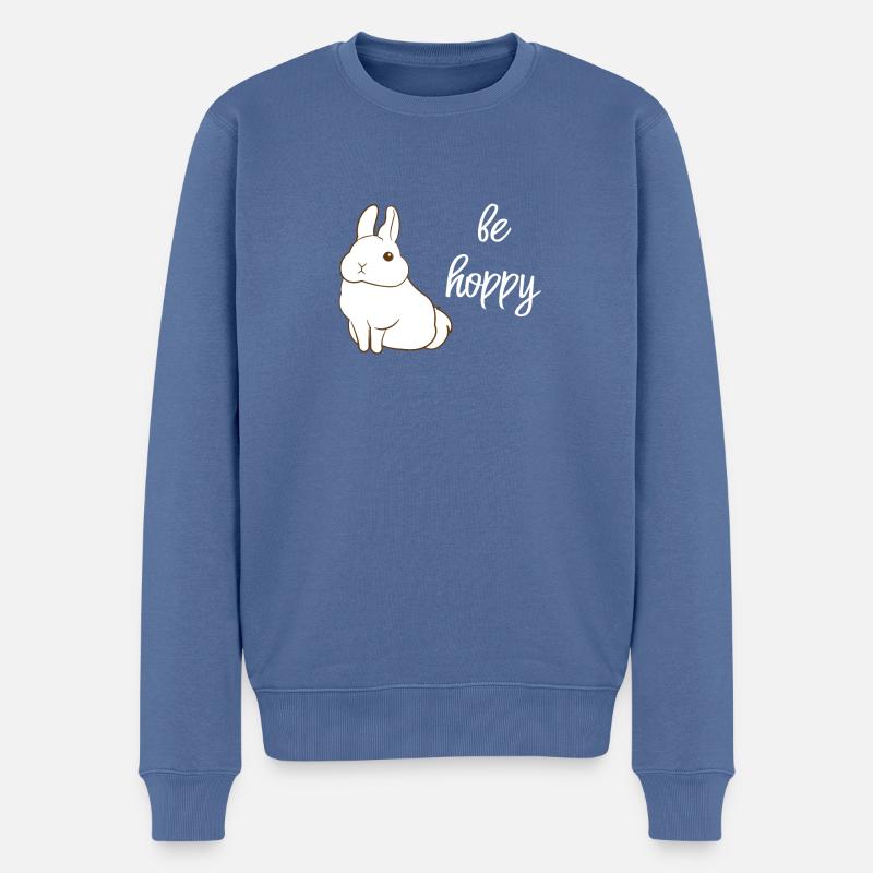 Hasen - Hase - Hasenbesitzer - Hoppeln - Männer Premium Bio Pullover - Taubenblau