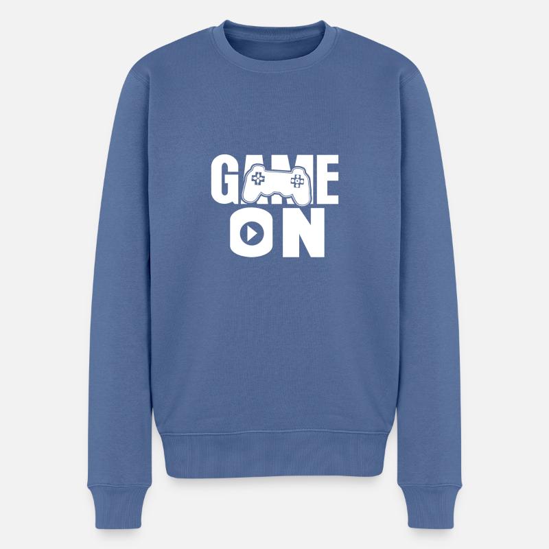 Computer spielen - Männer Premium Bio Pullover - Taubenblau
