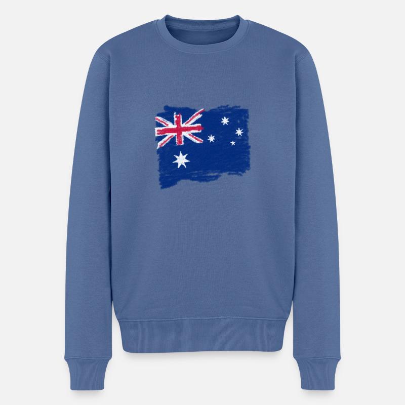 Drapeau de l'Australie - Pull Premium bio Homme - bleu pigeon