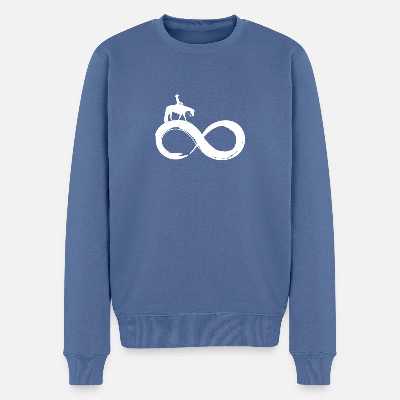 Infinity Pleasure Westernreiten - Männer Premium Bio Pullover - Taubenblau