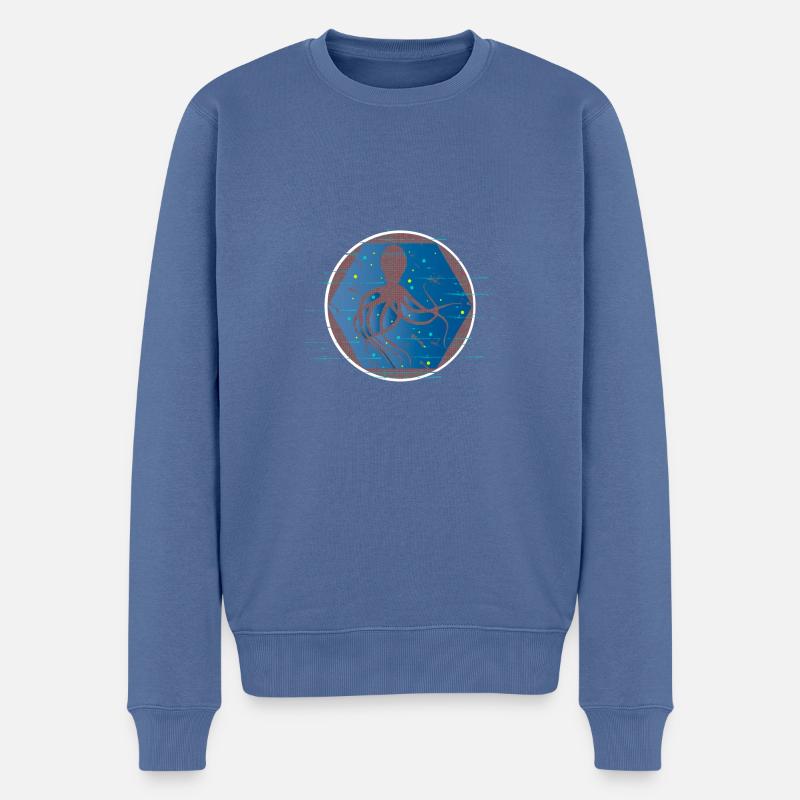 Octopus tanzt - Männer Premium Bio Pullover - Taubenblau