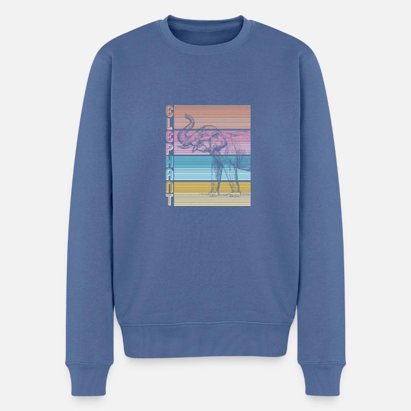 Elefant - Männer Premium Bio Pullover - Taubenblau