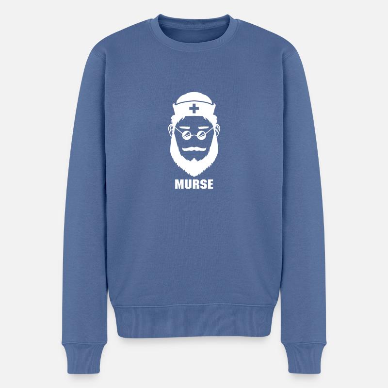 Krankenpfleger - "Male Nurse = MURSE" - Geschenk - Männer Premium Bio Pullover - Taubenblau
