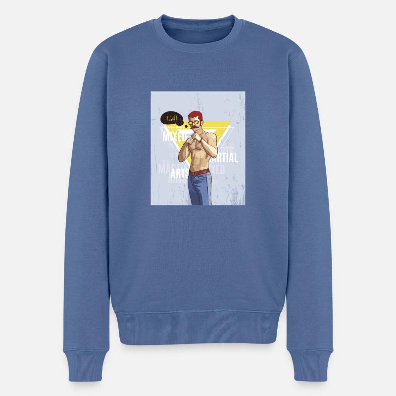 Hipster - Männer Premium Bio Pullover - Taubenblau