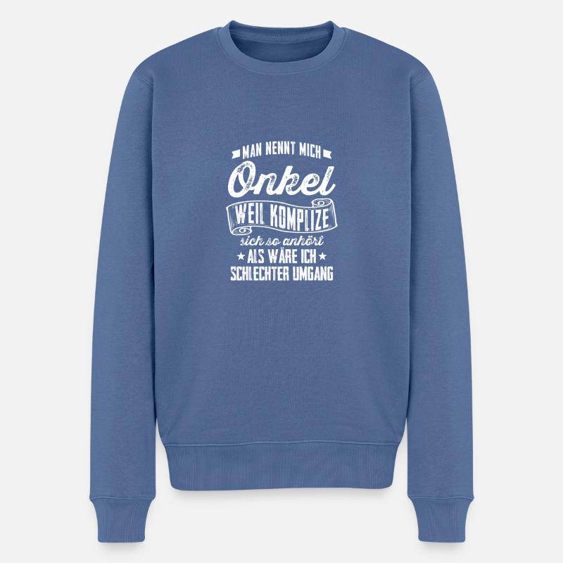 Onkel = Komplize? - Geschenk - Männer Premium Bio Pullover - Taubenblau