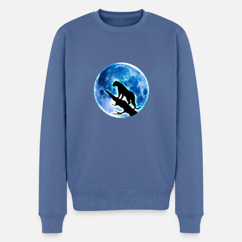 Vollmond - Männer Premium Bio Pullover - Taubenblau