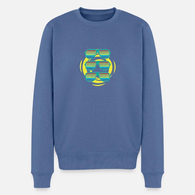 Sonnenbrillen - Männer Premium Bio Pullover - Taubenblau