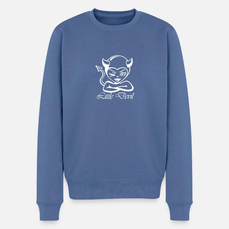 Little devil - Männer Premium Bio Pullover - Taubenblau