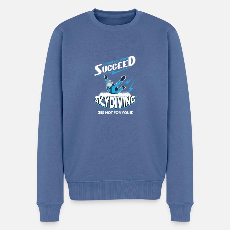 Skydiving Fallschirmspringen - Männer Premium Bio Pullover - Taubenblau