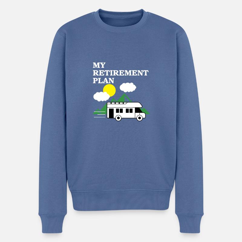 Ruhestand Wohnwagen - Männer Premium Bio Pullover - Taubenblau