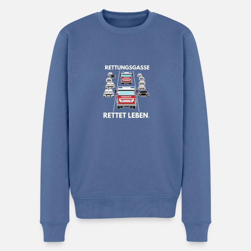 Rettungsgasse rettet Leben - Männer Premium Bio Pullover - Taubenblau