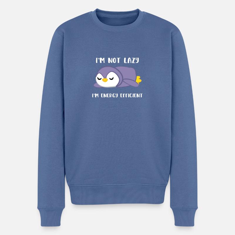 Pinguin - Pinguine - Pinguinmotiv - Faulenzer - Männer Premium Bio Pullover - Taubenblau