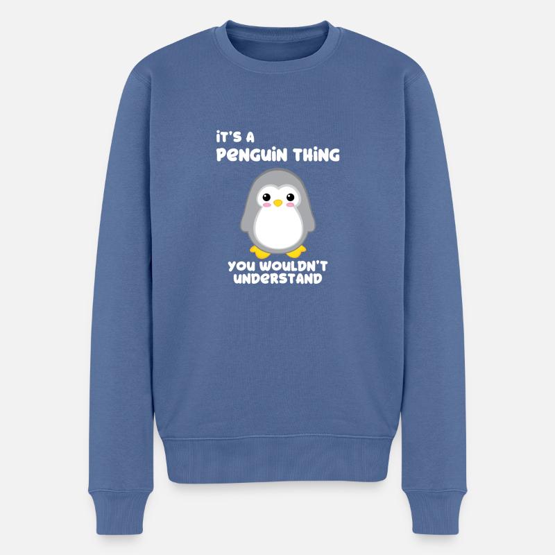 Pinguin - Pinguine - Pinguinmotiv - Pinguinfan - Männer Premium Bio Pullover - Taubenblau