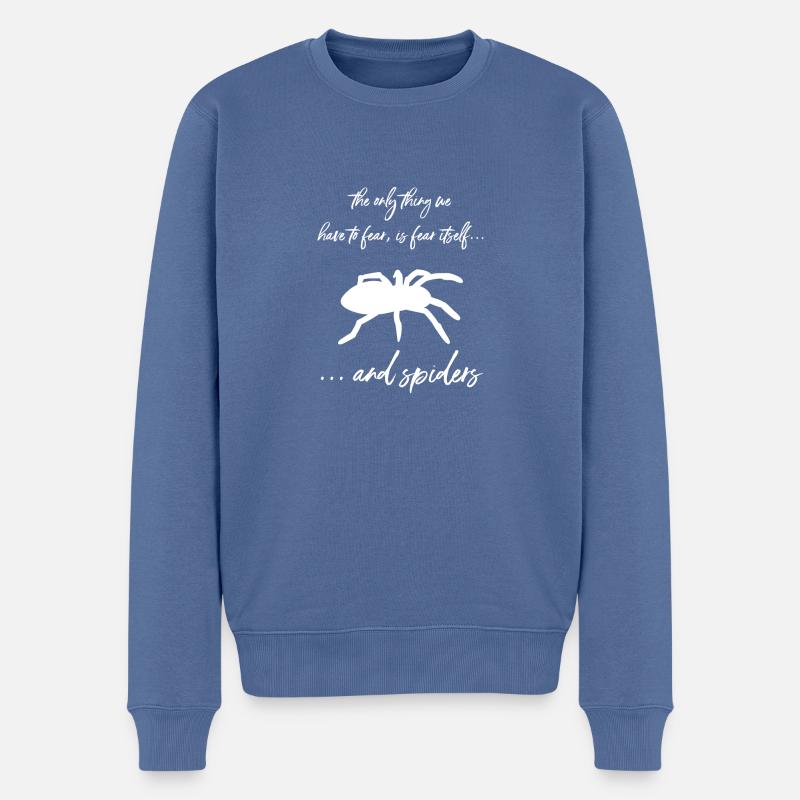 Araignée - Araignées - Araignée Propriétaire - Drôle - Pull Premium bio Homme - bleu pigeon