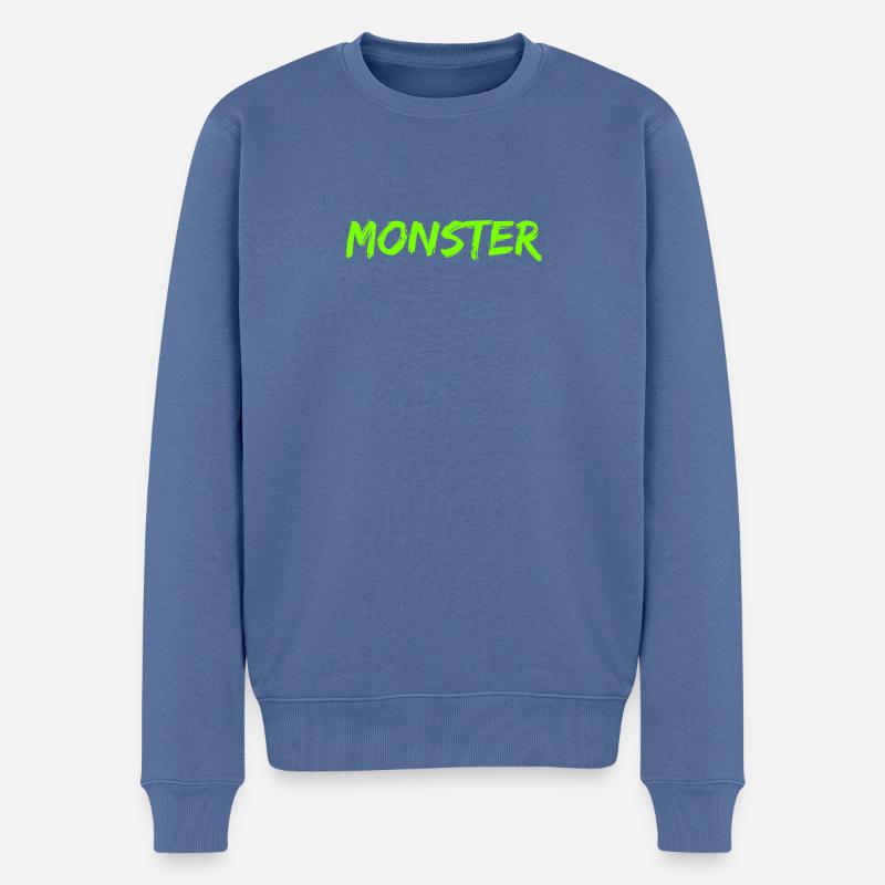 Monster - Männer Premium Bio Pullover - Taubenblau