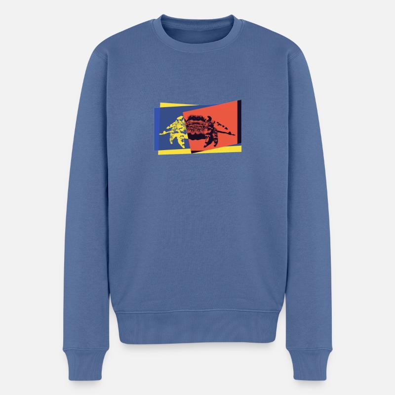 Spinne Pop-art - Männer Premium Bio Pullover - Taubenblau