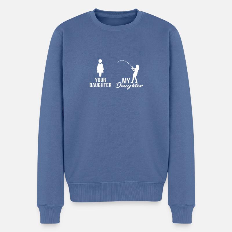 Angeln - Männer Premium Bio Pullover - Taubenblau