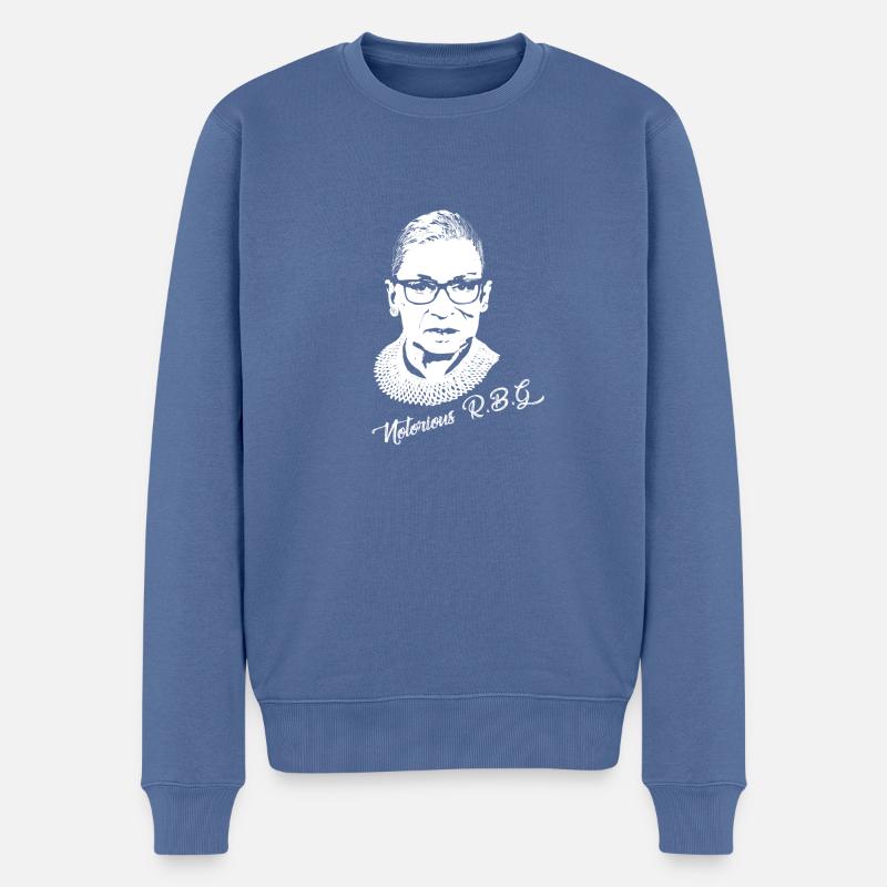 RBG notoire - Pull Premium bio Homme - bleu pigeon