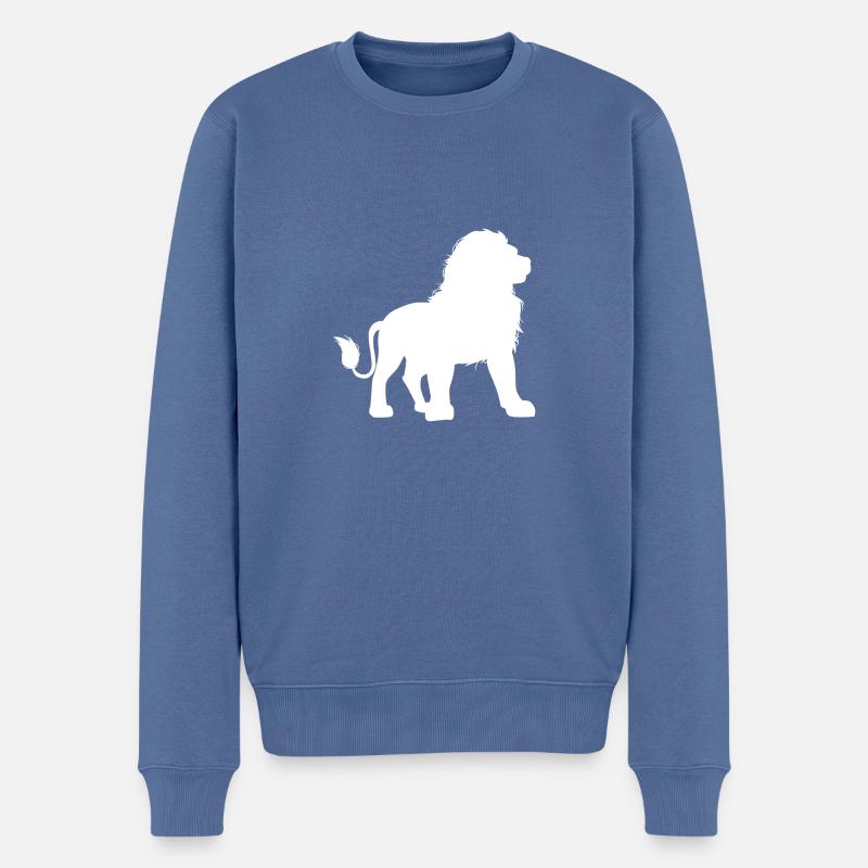 Löwe-Vati - Vati-u. Sohn-lustiges Zusammenbringen - Männer Premium Bio Pullover - Taubenblau