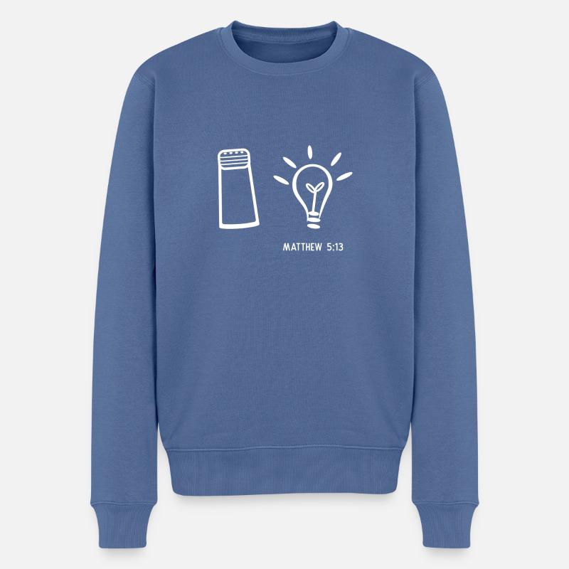 Salt and Light christliches christen Geschenk - Männer Premium Bio Pullover - Taubenblau
