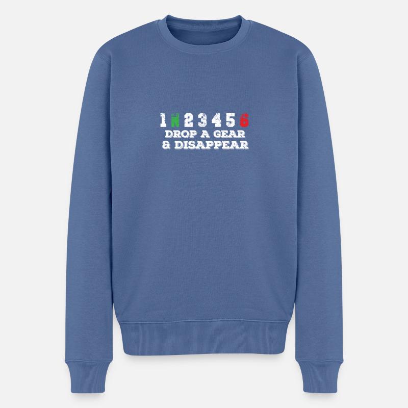 Motard, motocyclette - Pull Premium bio Homme - bleu pigeon