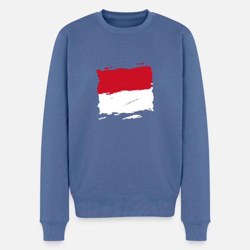 Drapeau Monaco - drapeau de Monaco - drapeau - Pull Premium bio Homme - bleu pigeon