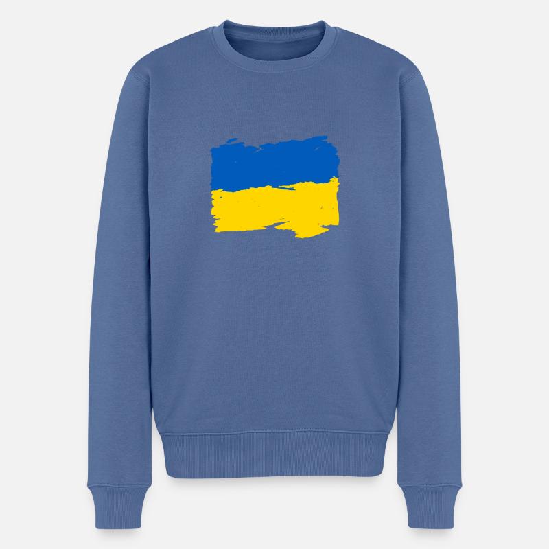 Україна прапор - Ukraine Flagge - Ukraine flag - Männer Premium Bio Pullover - Taubenblau