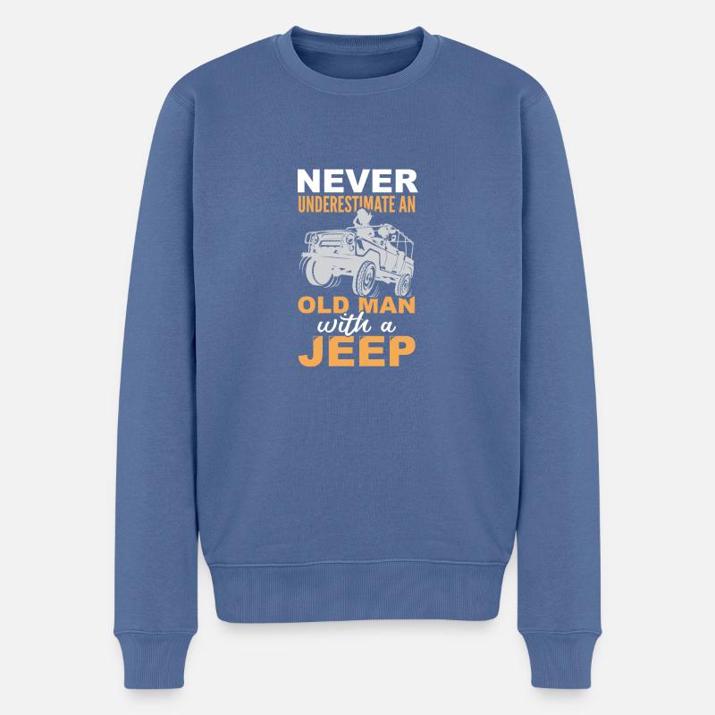 Alter Mann Jeep cooles Geschenk - Männer Premium Bio Pullover - Taubenblau