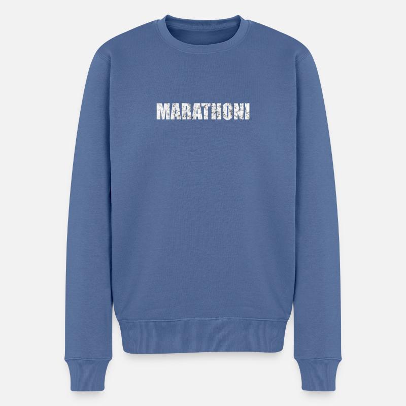 Marathoni Geschenk Sport Laufen - Männer Premium Bio Pullover - Taubenblau