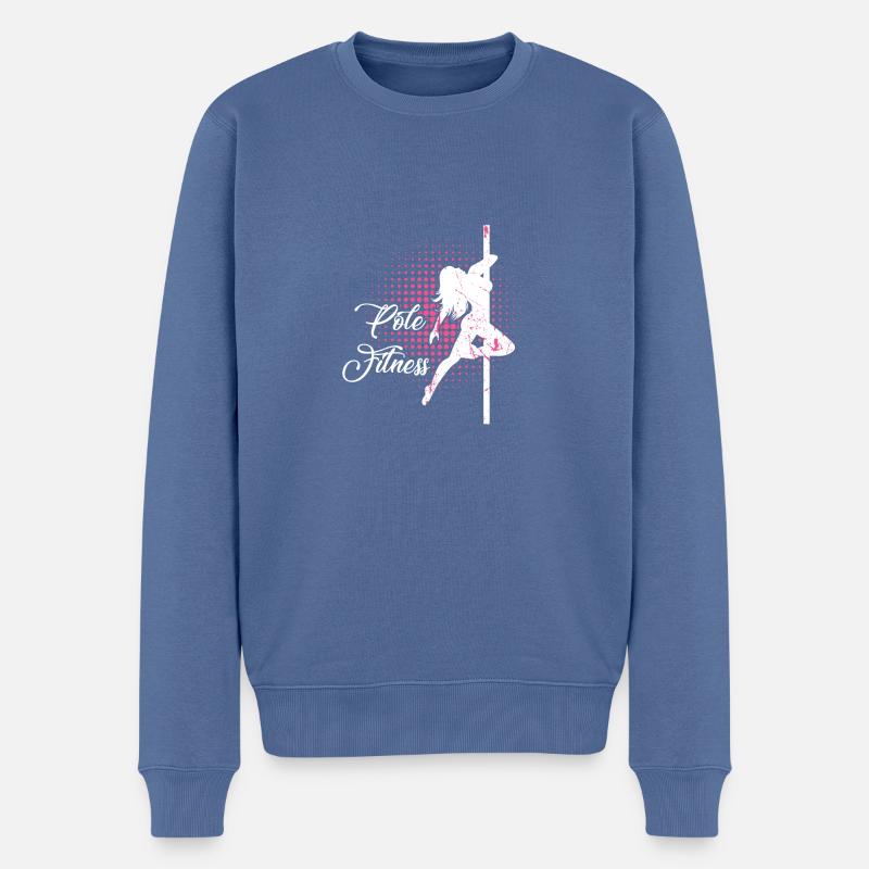Pole Fitness Tshirt Geschenk - Männer Premium Bio Pullover - Taubenblau