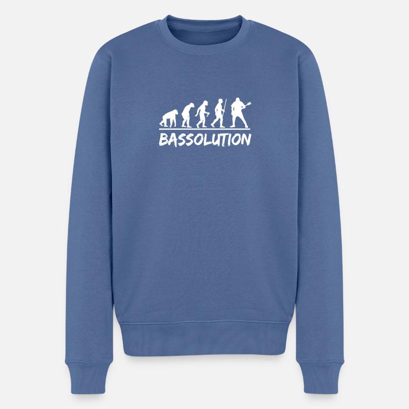 Musique Bassolution Evolution Bass Guitar - Pull Premium bio Homme - bleu pigeon