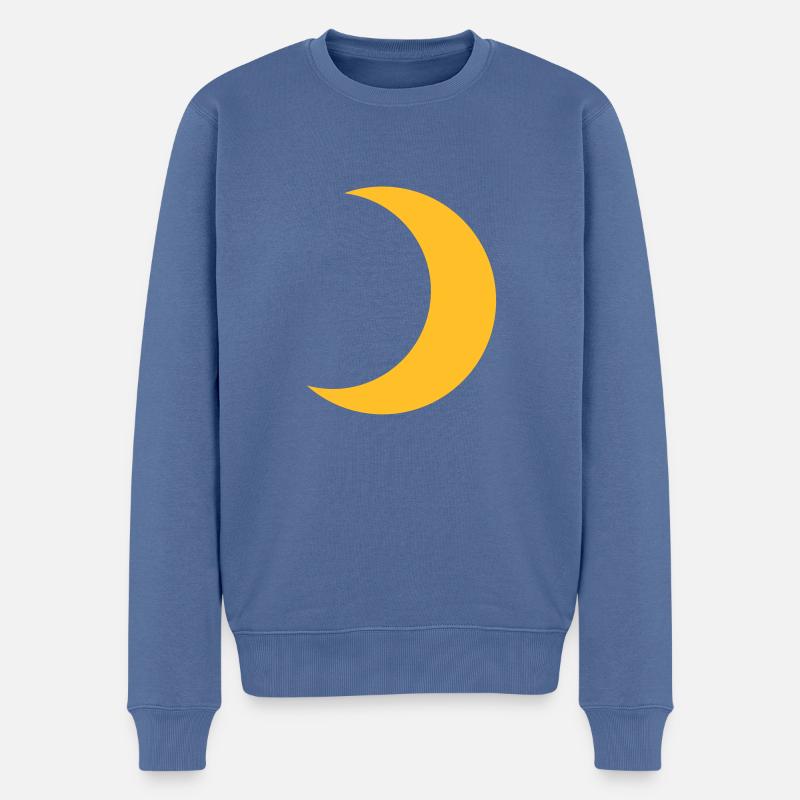 Mond - Männer Premium Bio Pullover - Taubenblau