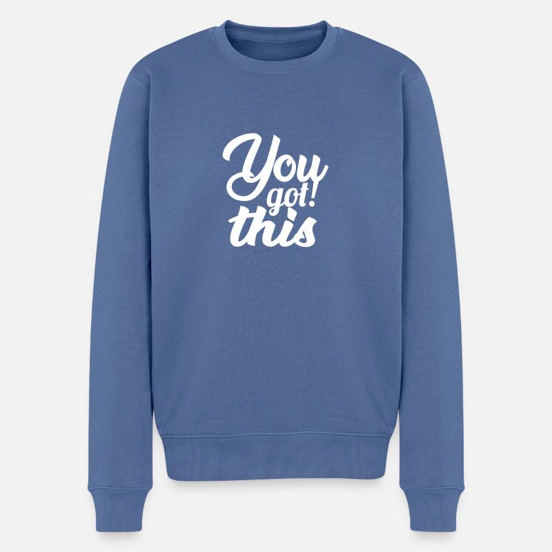 Du schaffst das! - Männer Premium Bio Pullover - Taubenblau