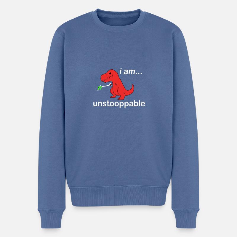 Je suis Unstoppable (T-rex) - Pull Premium bio Homme - bleu pigeon