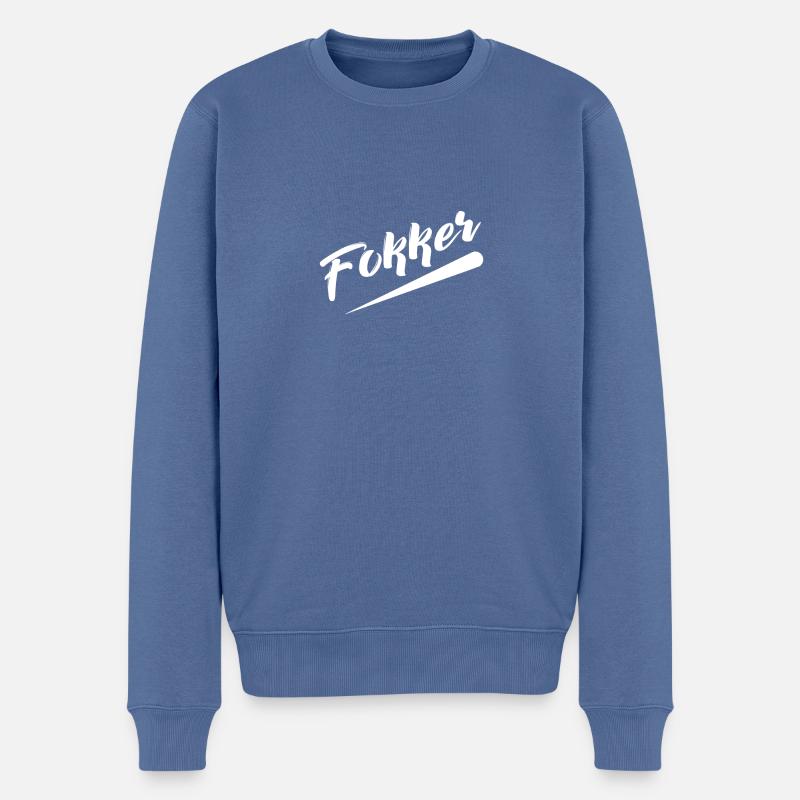 Fokker - Männer Premium Bio Pullover - Taubenblau