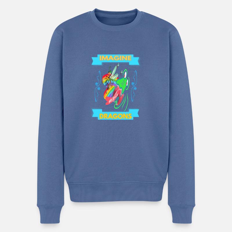 Imagine Dragon - Männer Premium Bio Pullover - Taubenblau