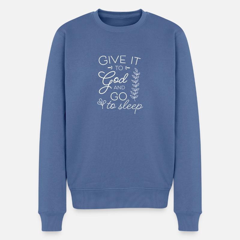 Religion Gott Jesus Christlich Kirche Christus - Männer Premium Bio Pullover - Taubenblau