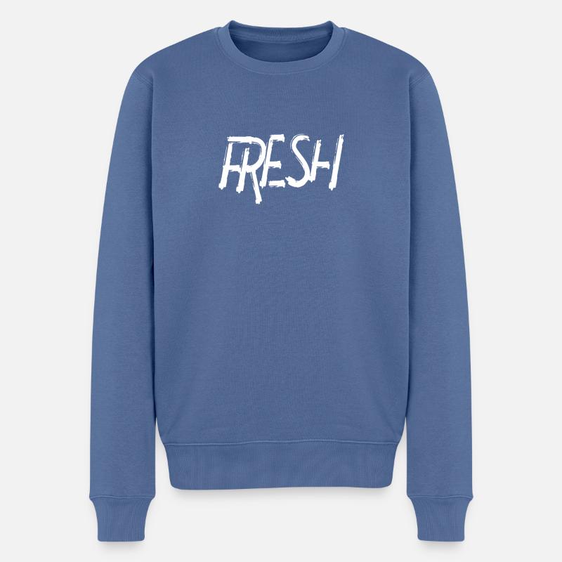 Fresh cool lustig witzig Sommer summer Spruch - Männer Premium Bio Pullover - Taubenblau