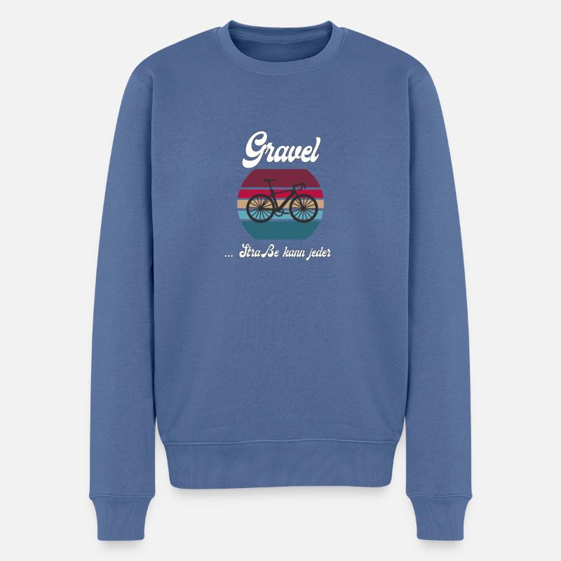 Gravel ...Straße kann jeder - Männer Premium Bio Pullover - Taubenblau