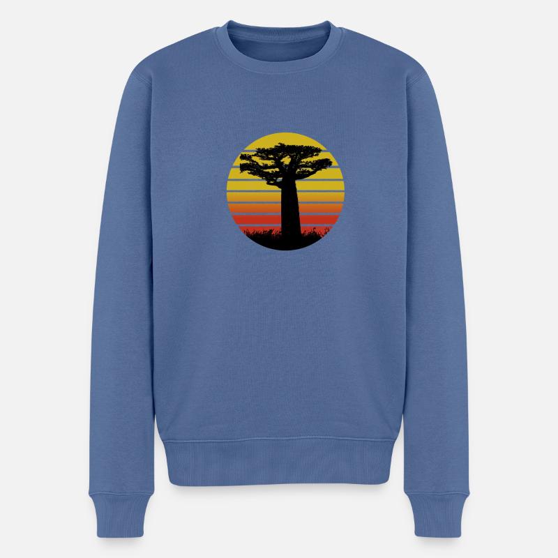 Baobab Tree - Männer Premium Bio Pullover - Taubenblau