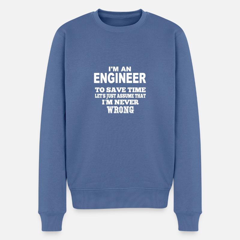 I'm an engineer White - Männer Premium Bio Pullover - Taubenblau