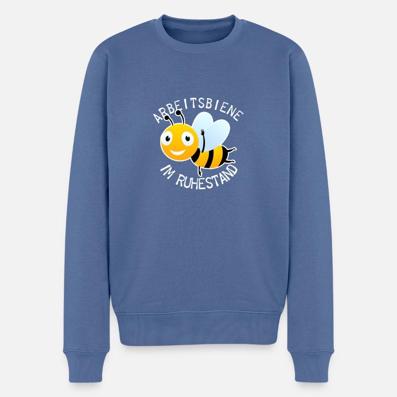 Arbeitsbiene im Ruhestand - Männer Premium Bio Pullover - Taubenblau