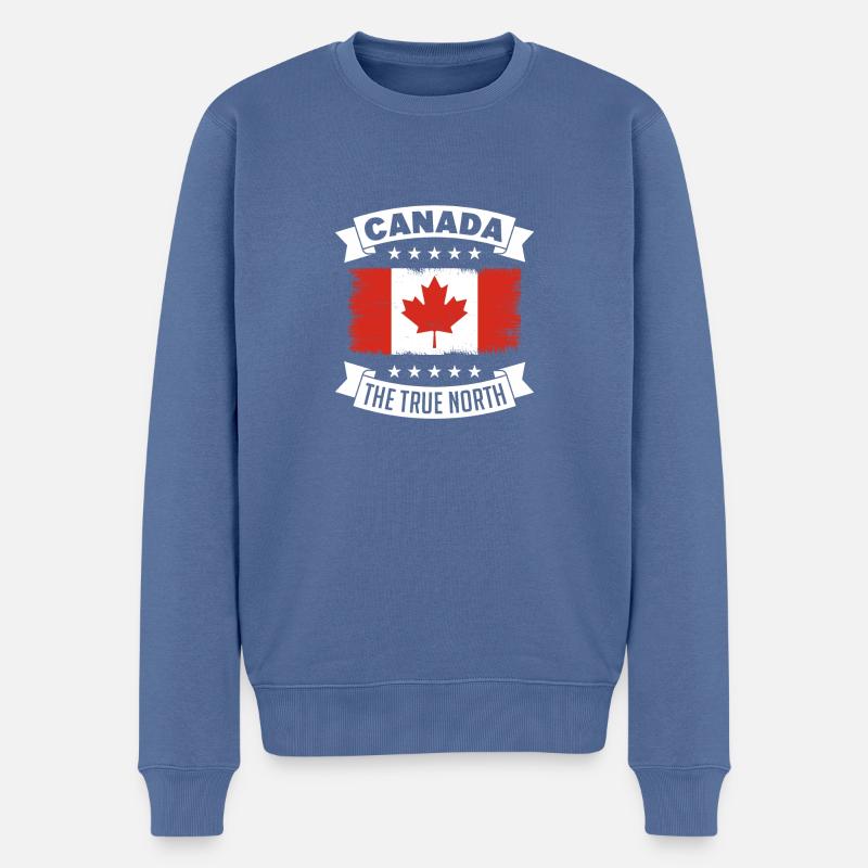 Canada Maple Leaf Le vrai nord Vintage Retro - Pull Premium bio Homme - bleu pigeon