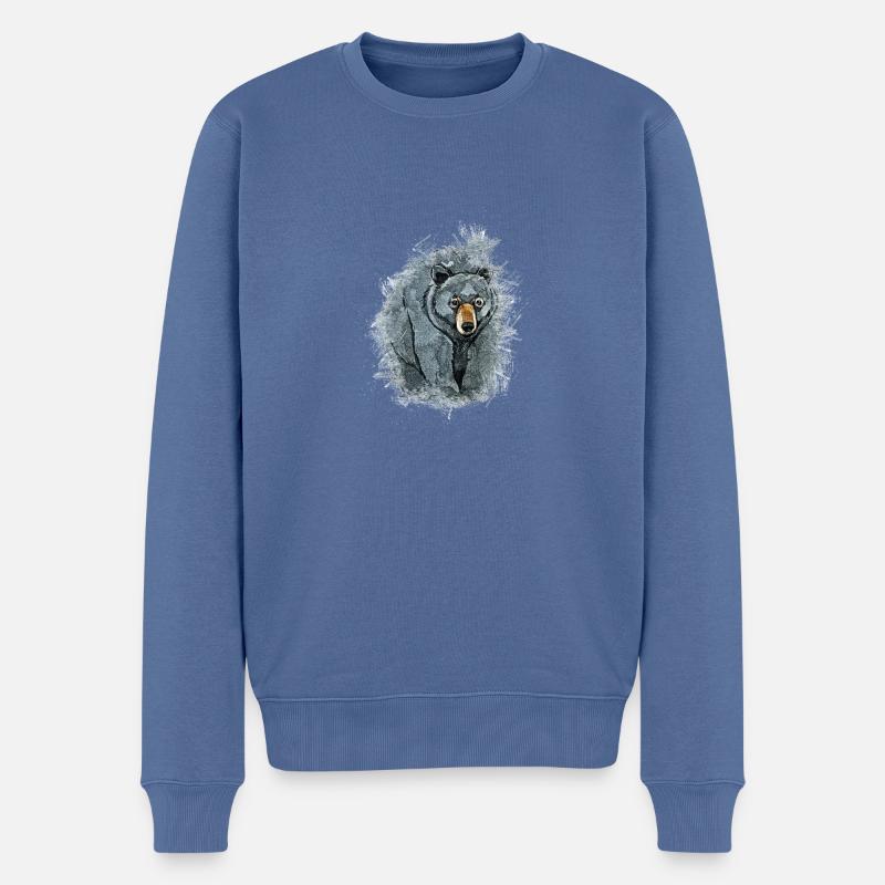 Amerikanischer Schwarzbär - Männer Premium Bio Pullover - Taubenblau