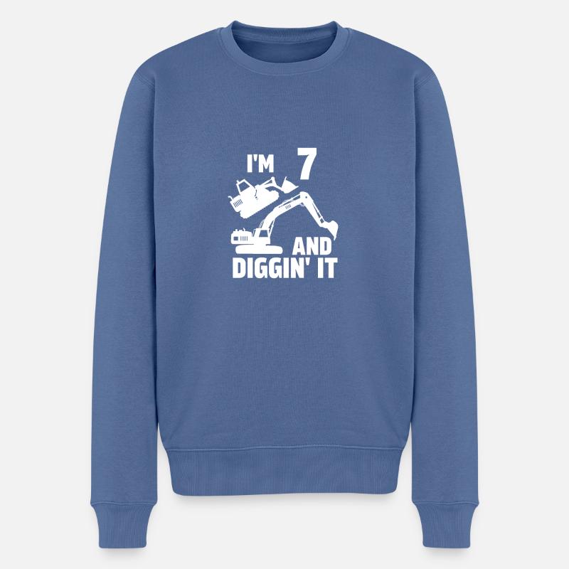 7 et Diggin' It - Pull Premium bio Homme - bleu pigeon