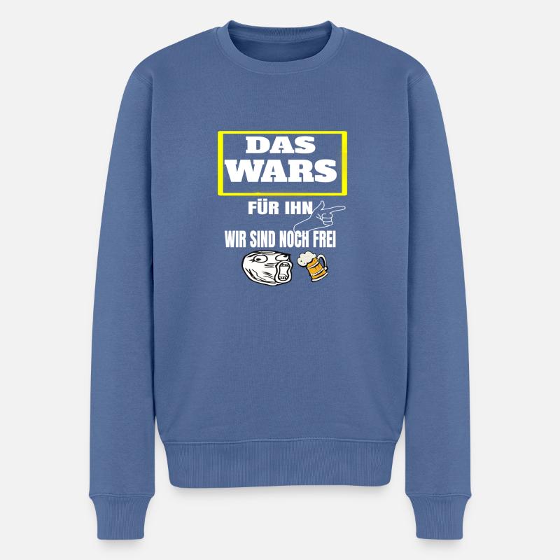 DAS WARS - Männer Premium Bio Pullover - Taubenblau