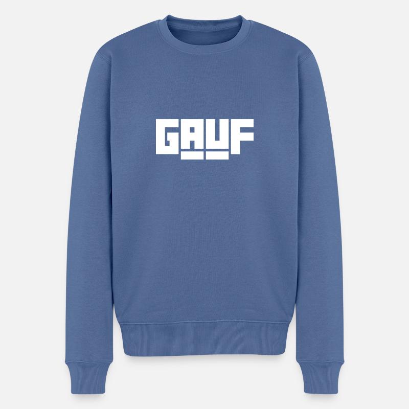 Gauf Arzgebirg Berg Gruß Glück auf - Männer Premium Bio Pullover - Taubenblau