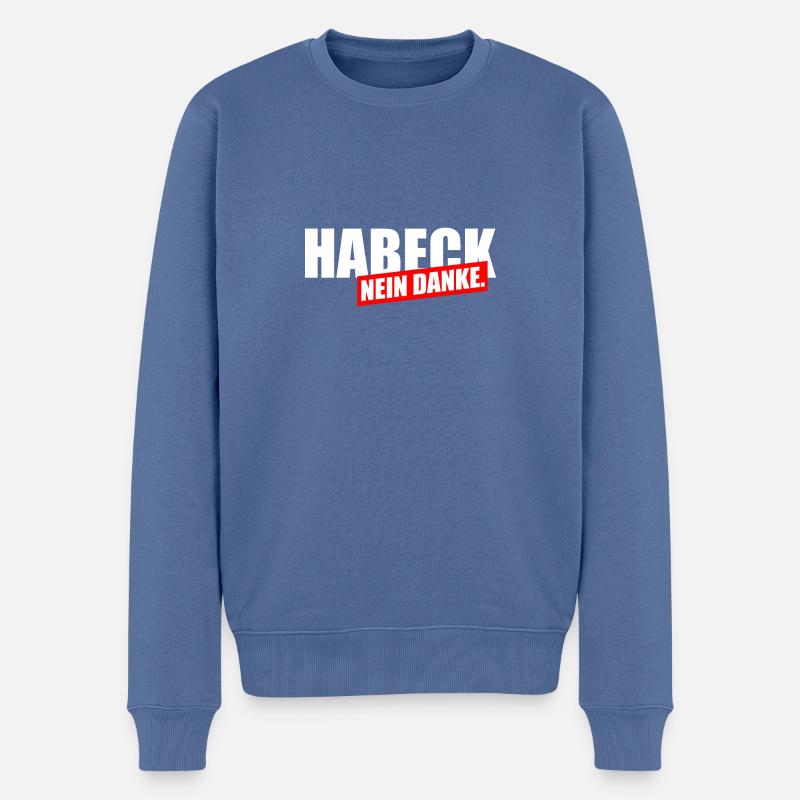 Habeck Nein Danke - Männer Premium Bio Pullover - Taubenblau