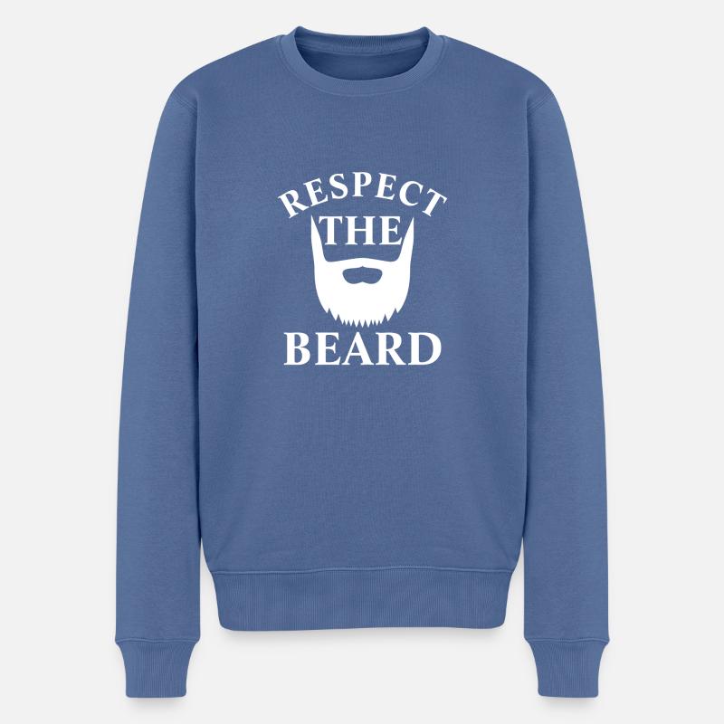 Respektiere den Bart - Männer Premium Bio Pullover - Taubenblau